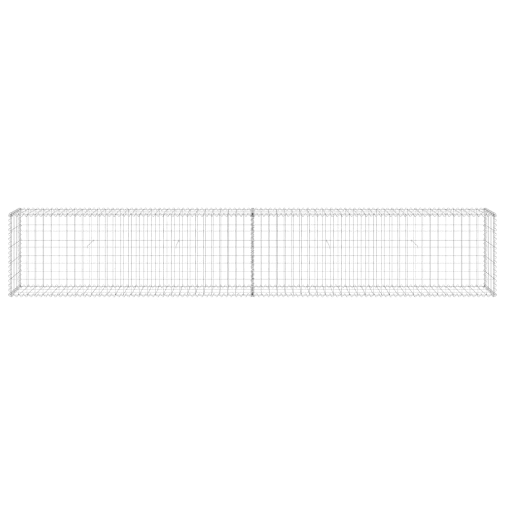 Gabionenwand mit Abdeckung Verzinkter Stahl 60x30x100 cm