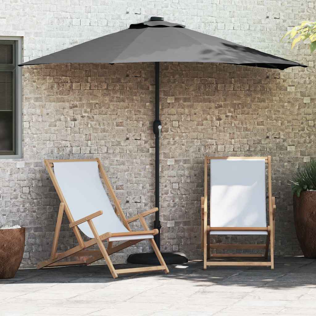 Garten-Sonnenschirm Sand 294 x 150 x 224 cm Polyester und Stahl