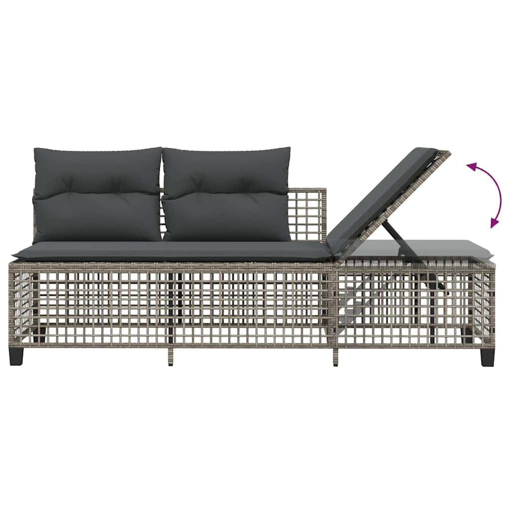 3-tlg. Garten-Ecksofa-Set mit Kissen Schwarz Poly Rattan