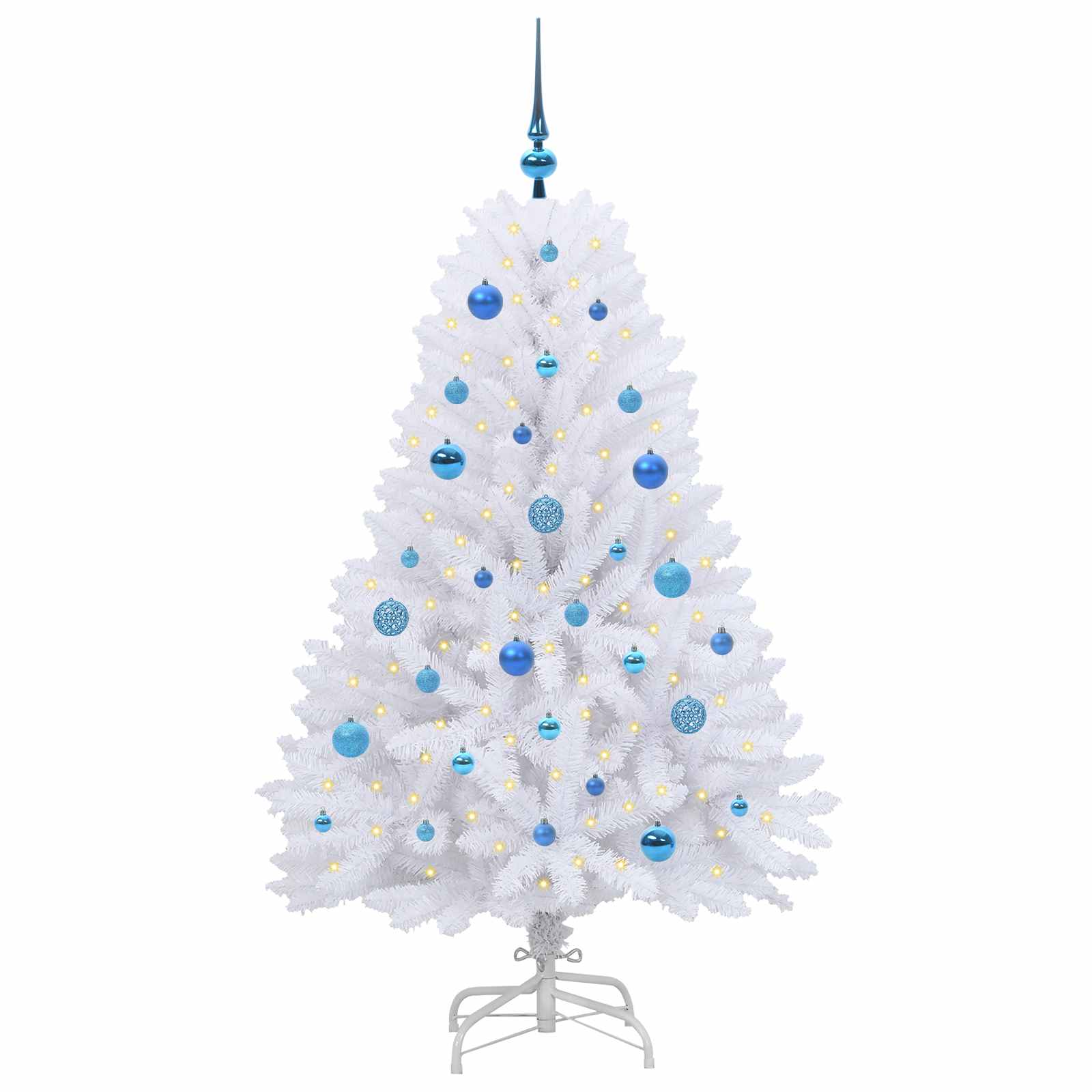 Künstlicher klappbarer Weihnachtsbaum Weiß 120 cm PVC und Stahl