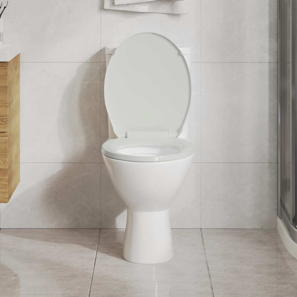 Toilettensitz mit Absenkautomatik Weiß Oval
