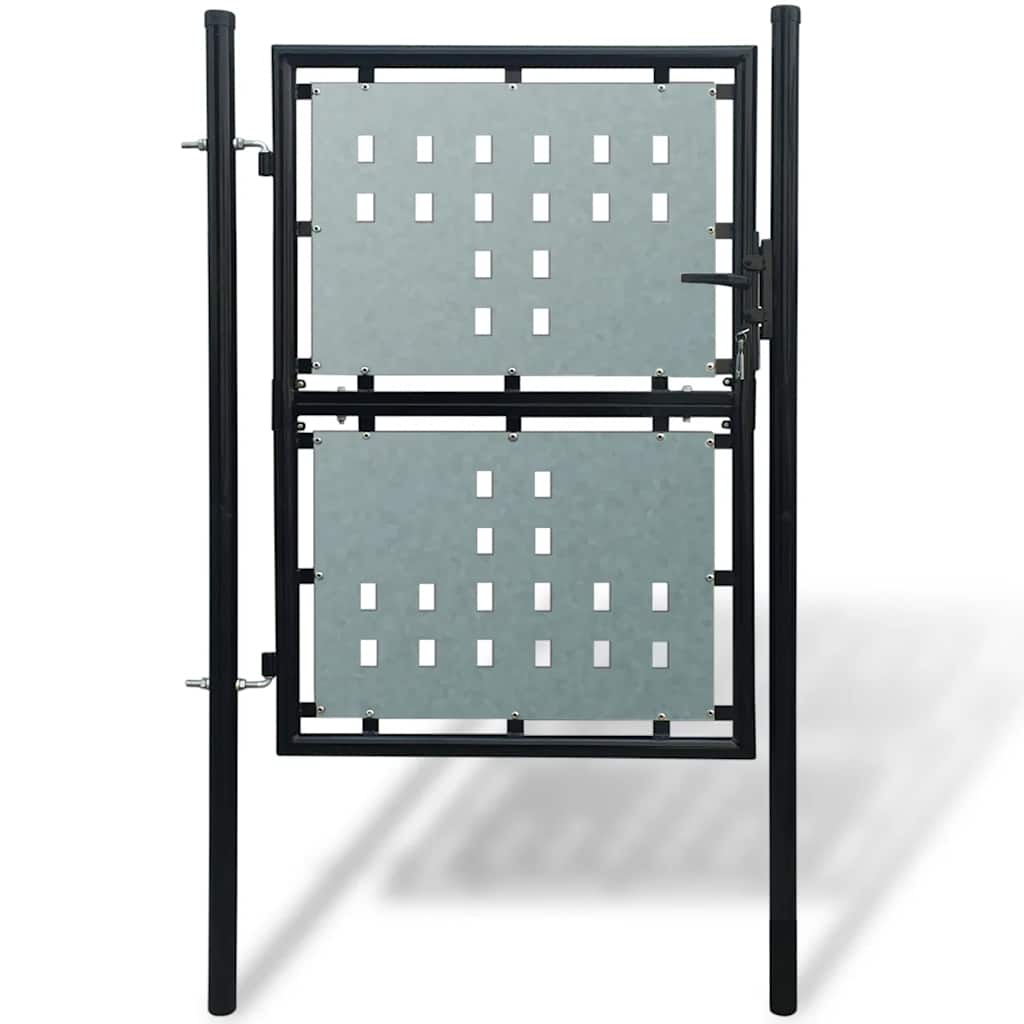 Schwarzes Einzeltor für Zäune 100 x 200 cm