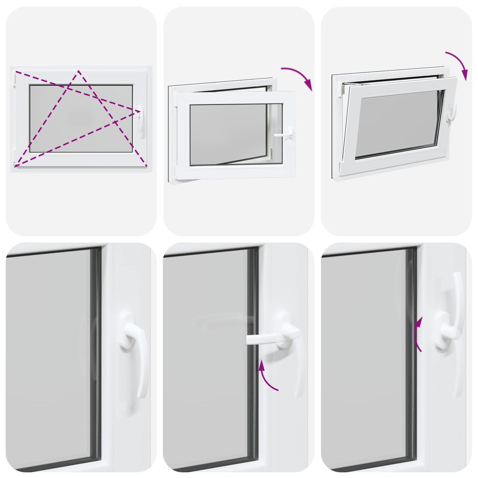 Kellerfenster RISOR 50 x 50 cm PVC und Glas Weiß