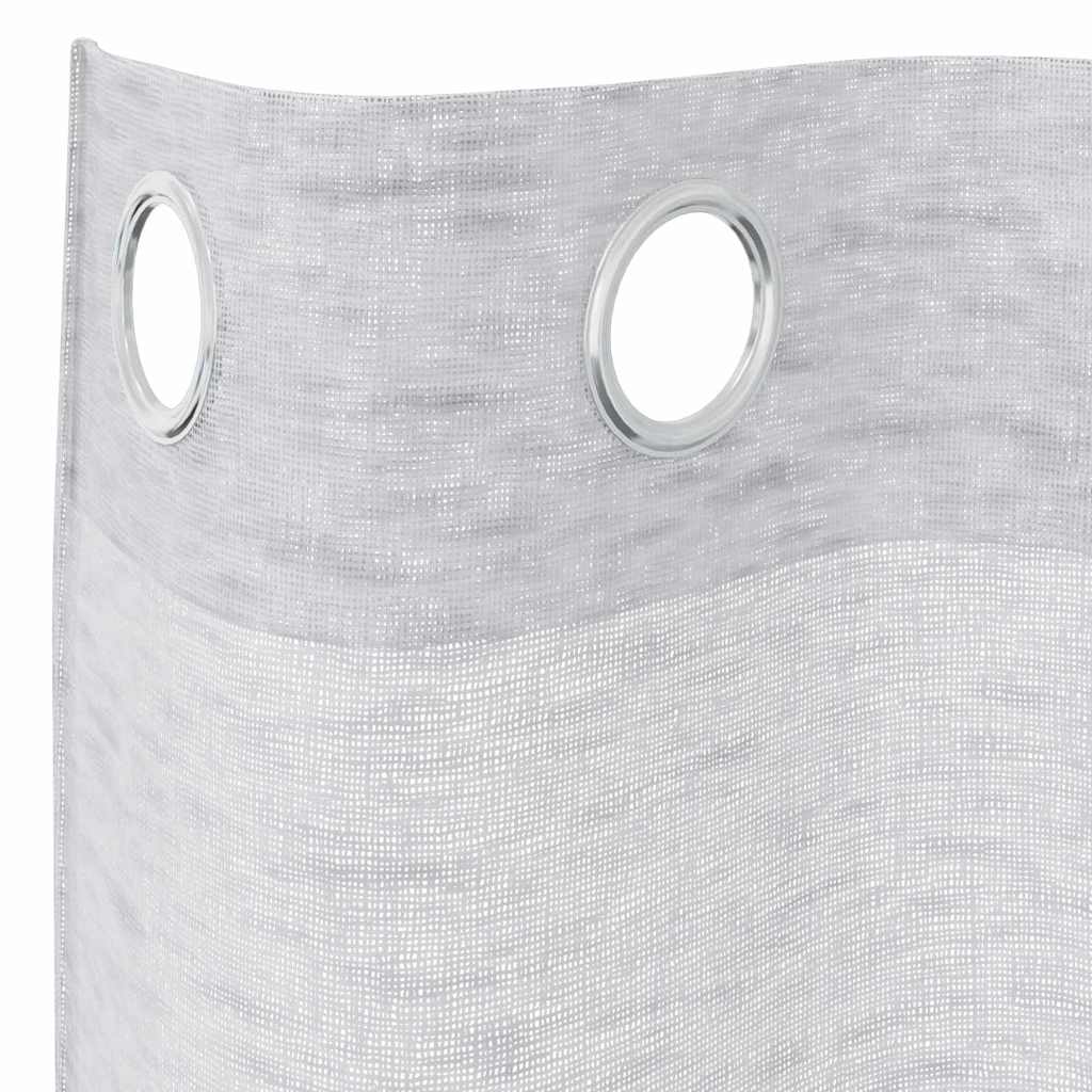 Voile-Vorhang mit Vorhängen 2 pcs Weiß 140 x 140 cm Polyester