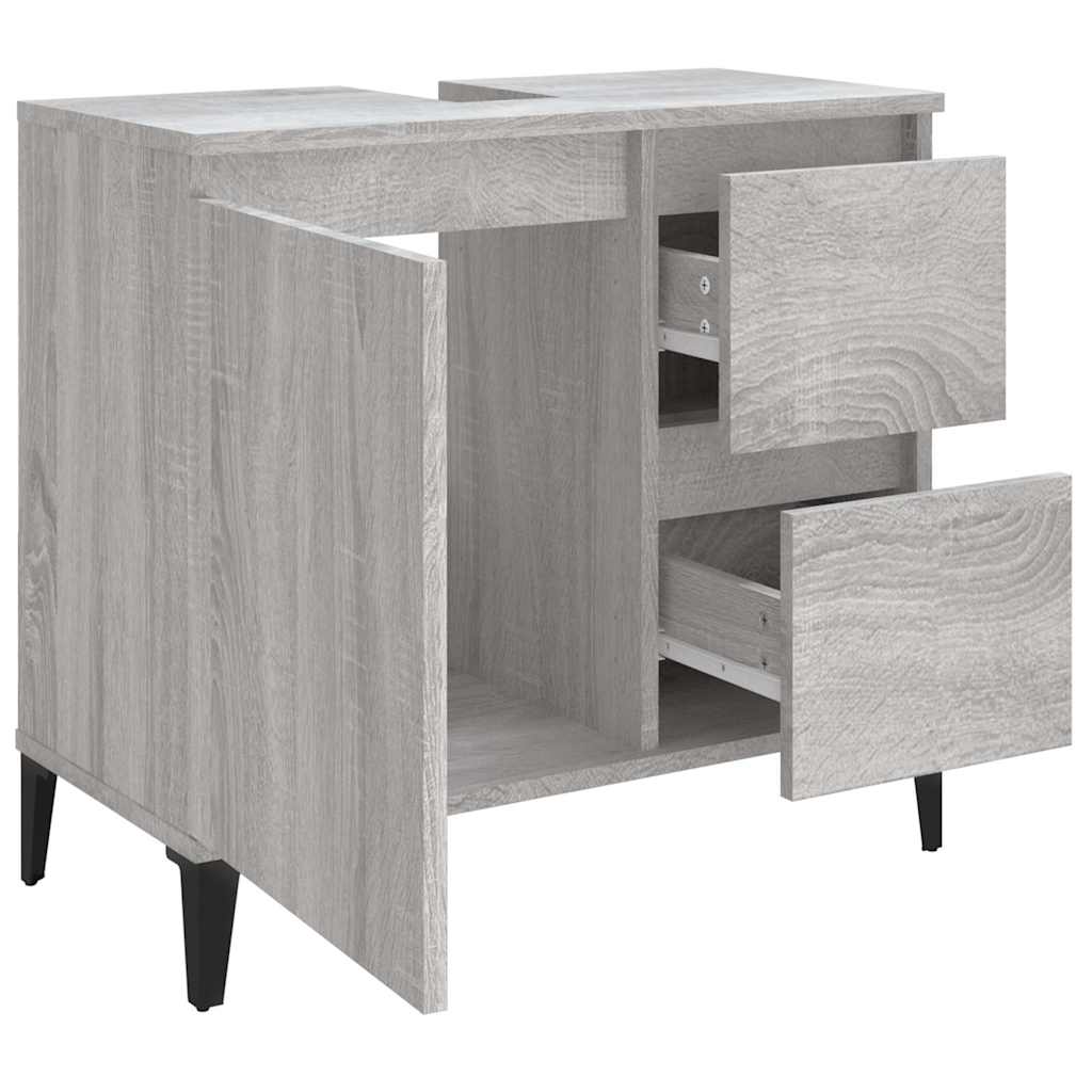 Badschrank Weiß 65x33x60 cm Holzwerkstoff