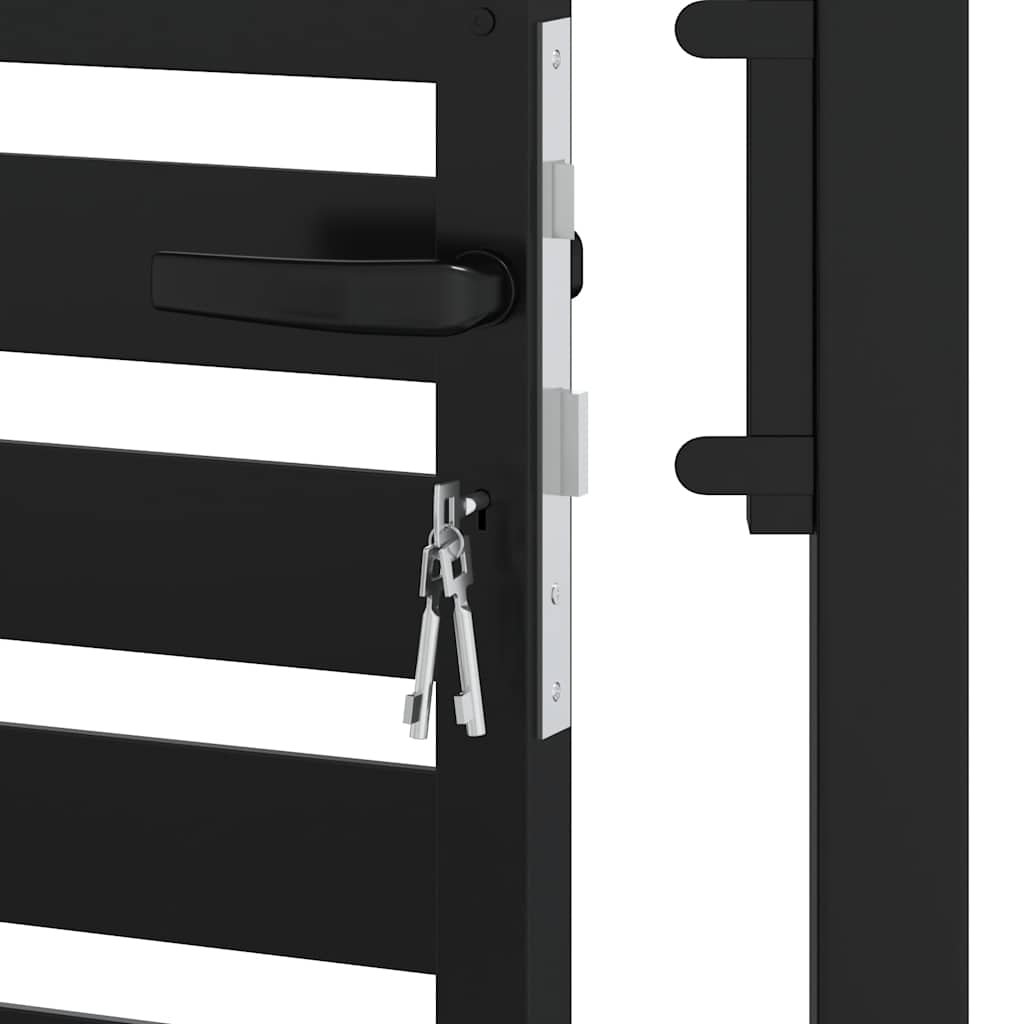 Gartentor Abschließbar Schwarz 100x100 cm Aluminium