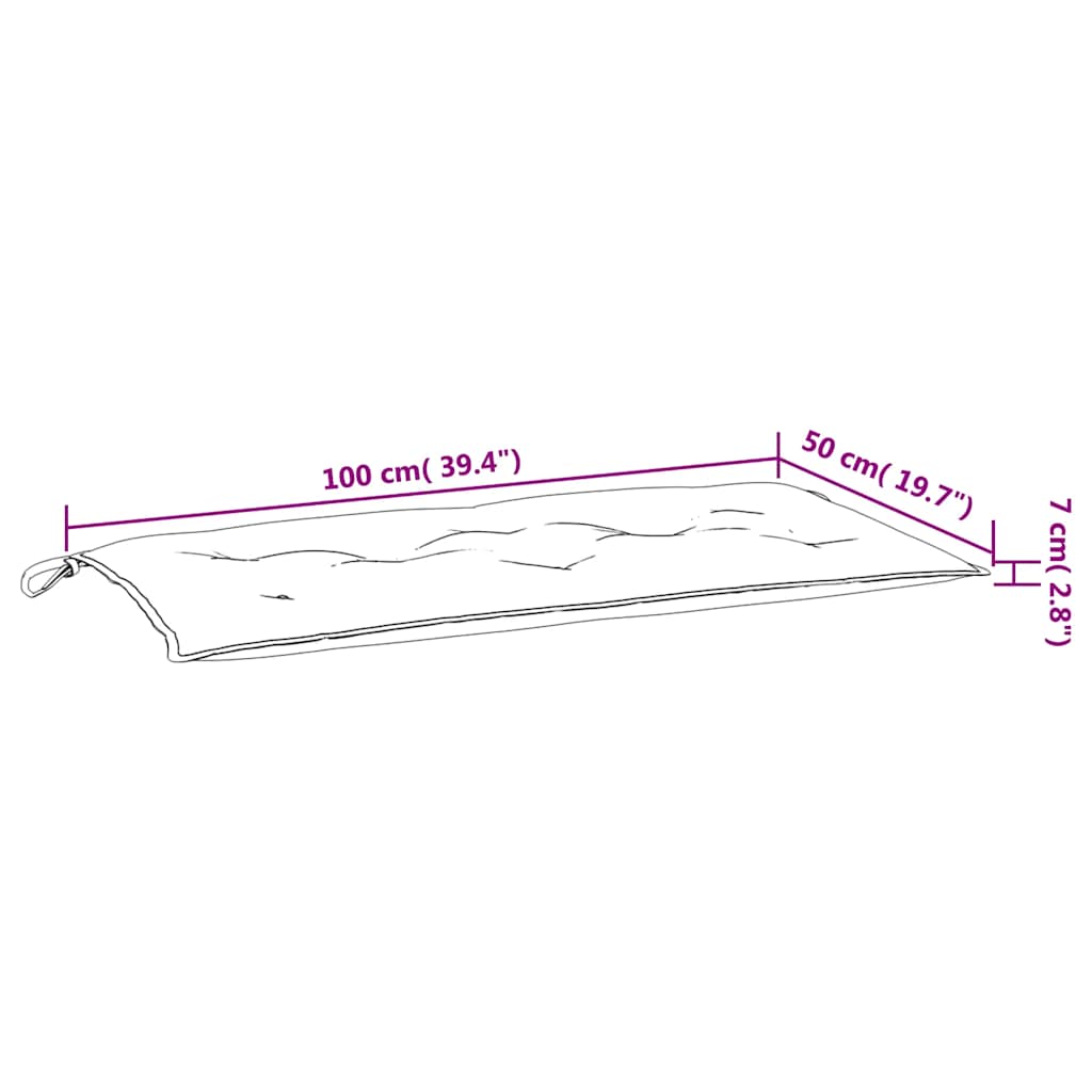 Gartenbank-Auflage Anthrazit 100x(50+50)x7 cm Oxford-Gewebe