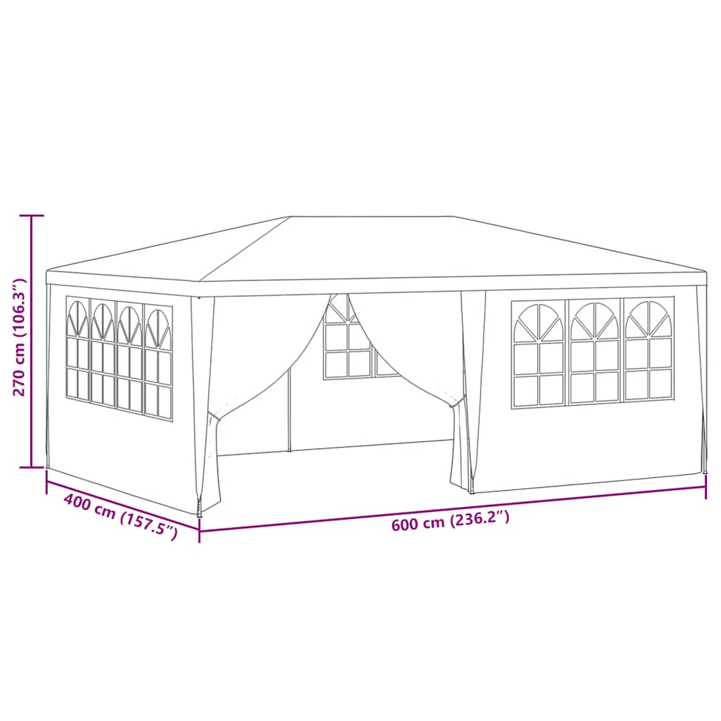 Party-Zelt Rot 200 x 200 x 240 cm PE und Stahl