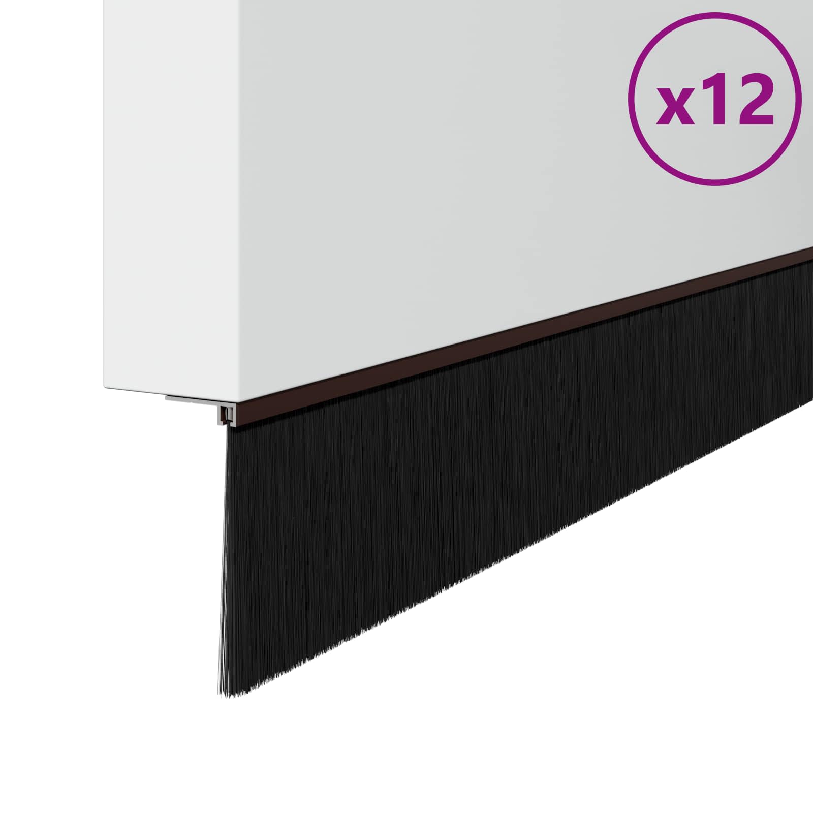 Selbstklebende Türbürstendichtungen 2 pcs Braun 100 cm