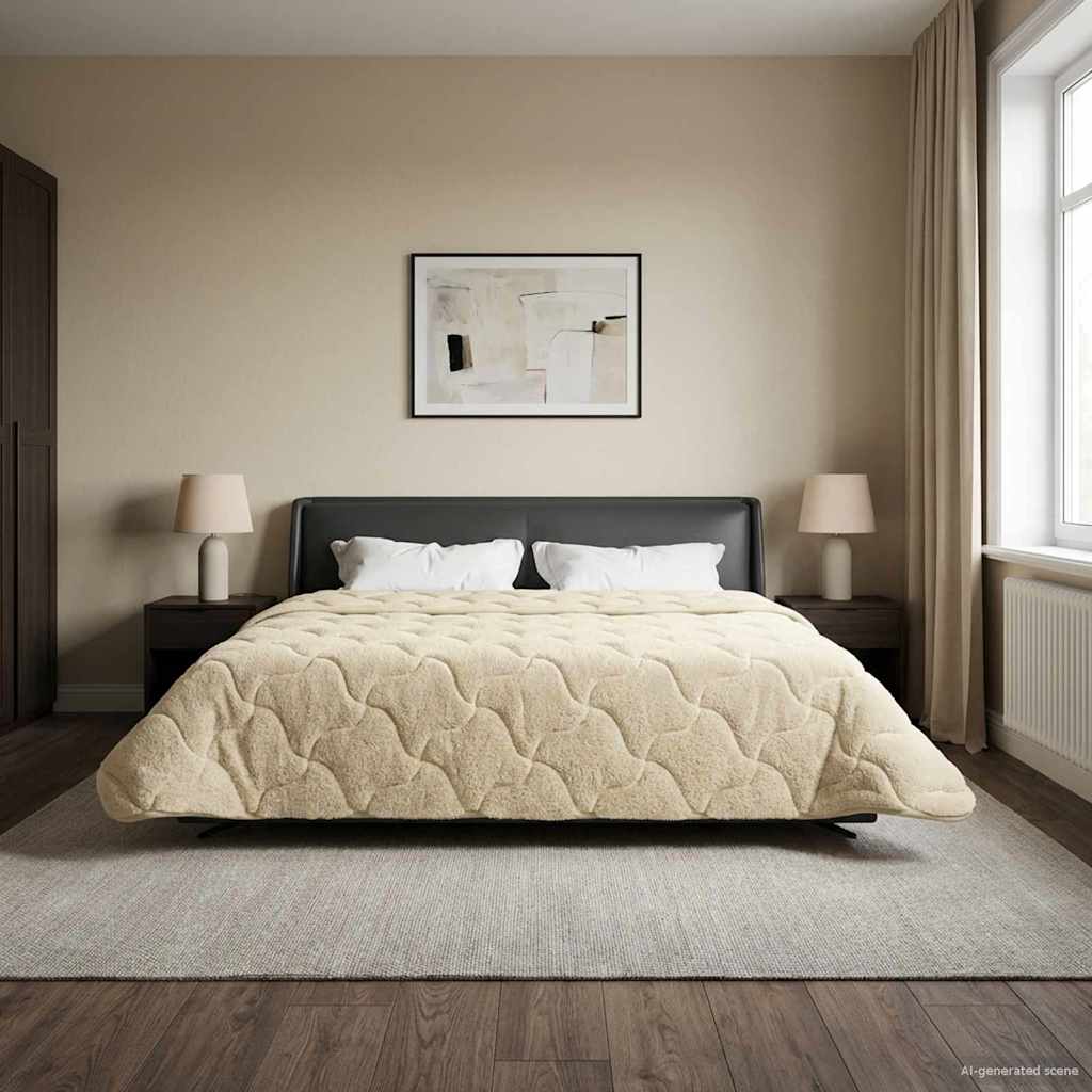 Ganzjahresbettdecke Gepolstert Anthrazit 135 x 200 cm