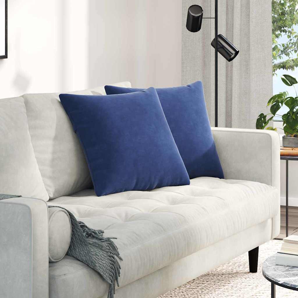 Sofakissen 2 Stück Blau 50 x 30 cm Cordstoff