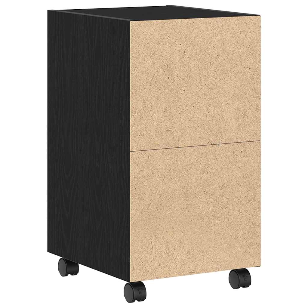 Beistellschrank mit Rollen Weiß 33x38x60 cm Holzwerkstoff