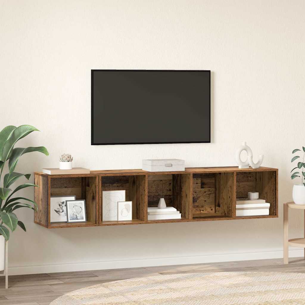 2-tlg. TV-Schrank-Set Grau Holzwerkstoff