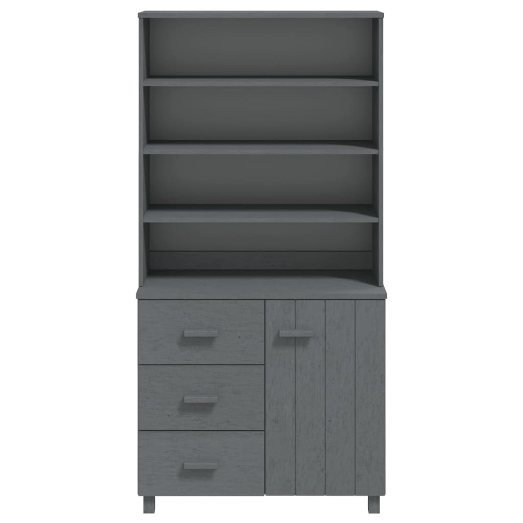 Highboard HAMAR Massivholz Kiefer Dunkelgrau