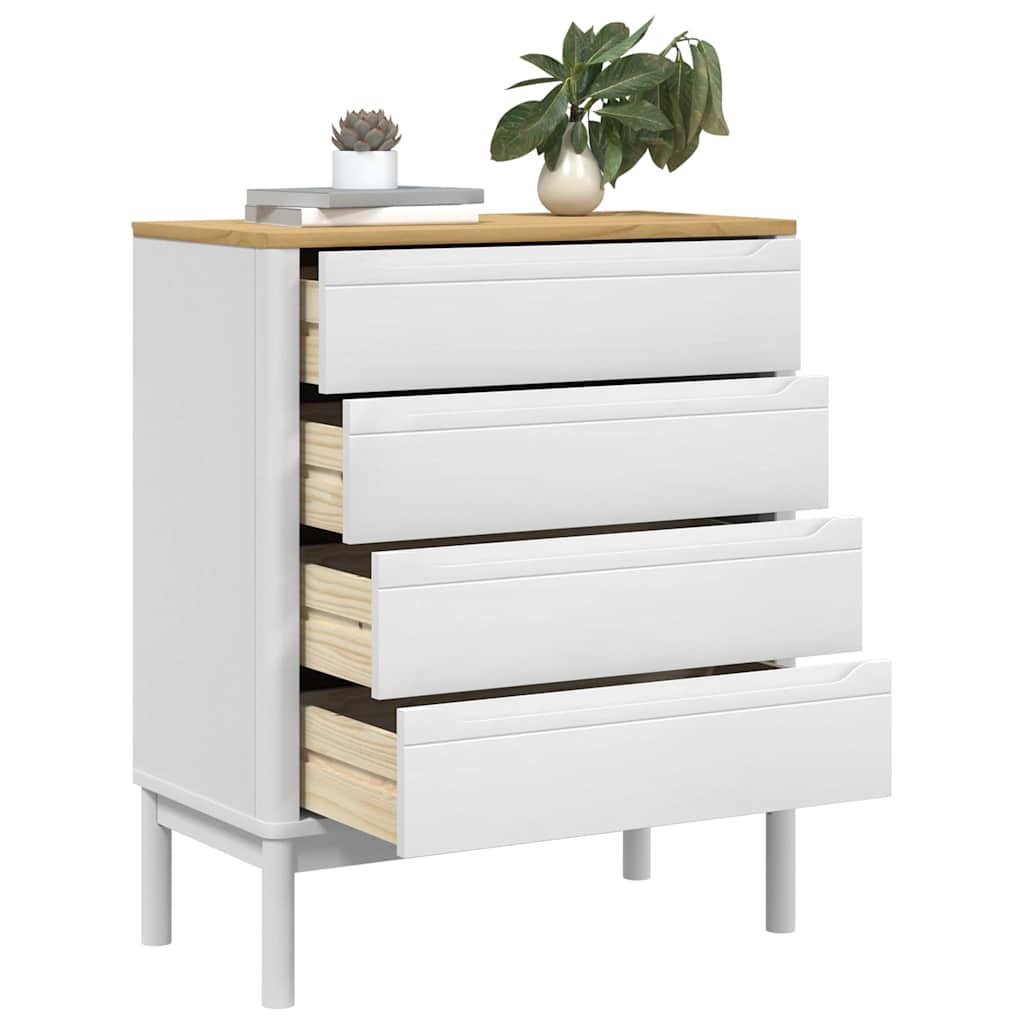 Kommode FLORO Wachsbraun Massivholz Kiefer