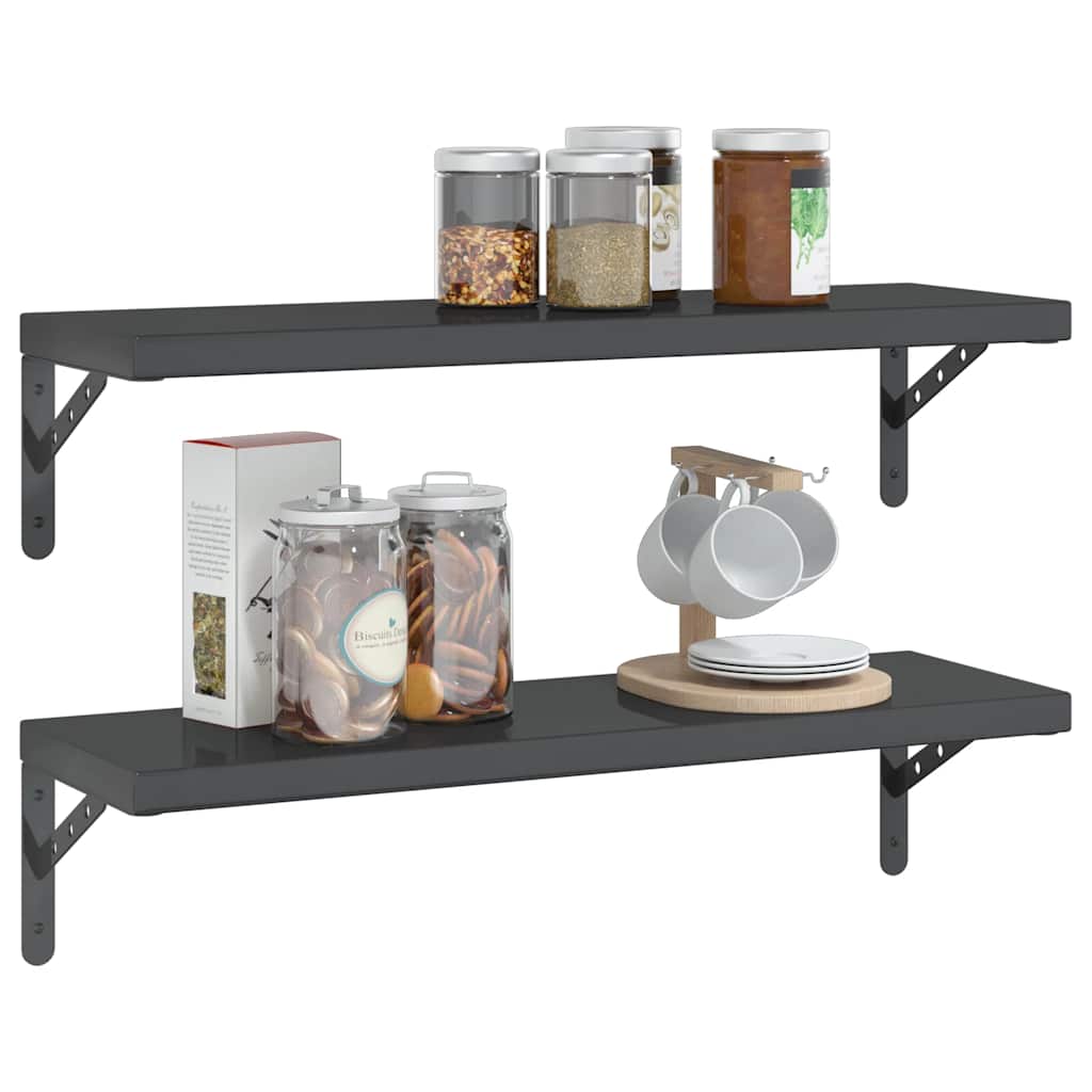 Wandregale 2 Stk. 100x40 cm Silbern Edelstahl