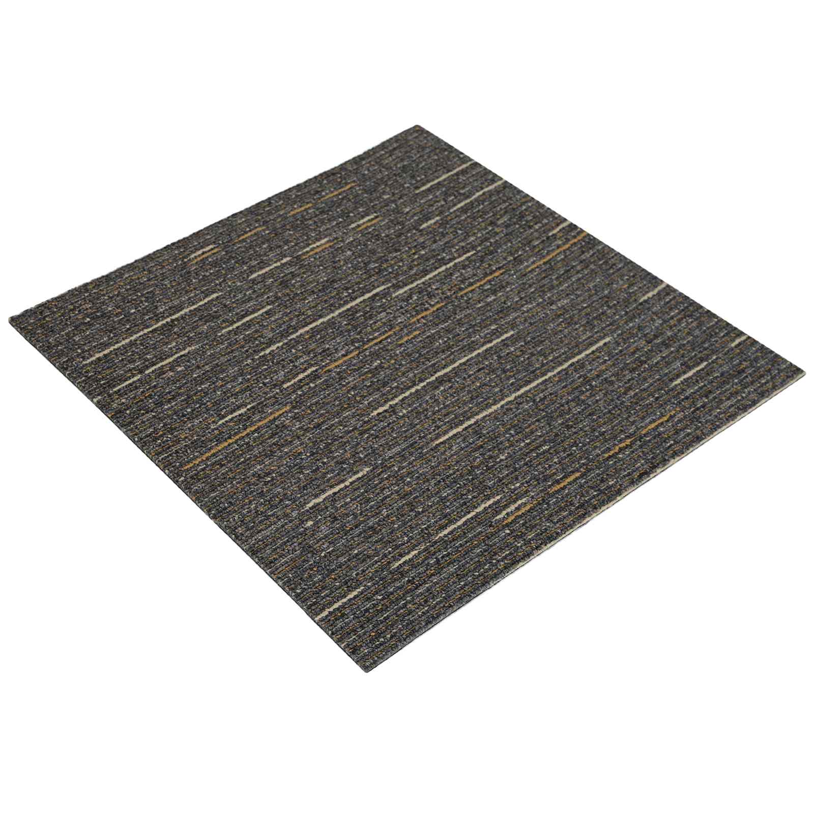 Teppichfliese Hellgrau mit Streifen 50 x 50 cm 4 pcs
