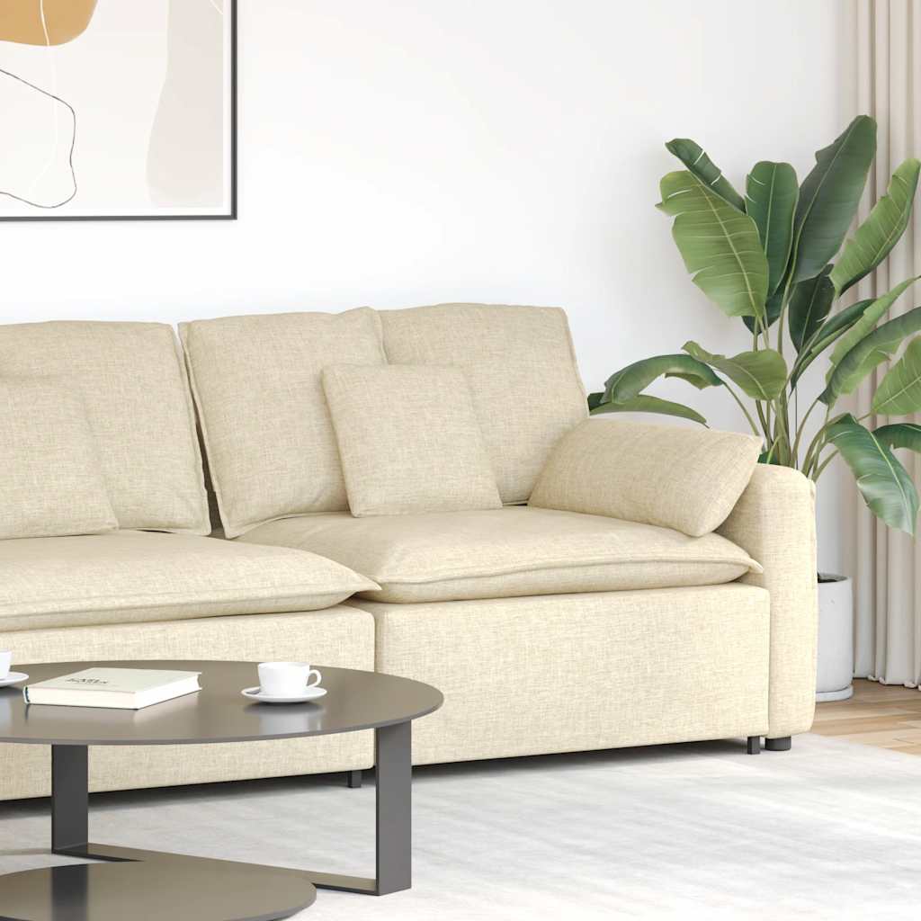 Modulares Sofa Endmodul mit Armlehne Kissen Hellgrau 100 cm