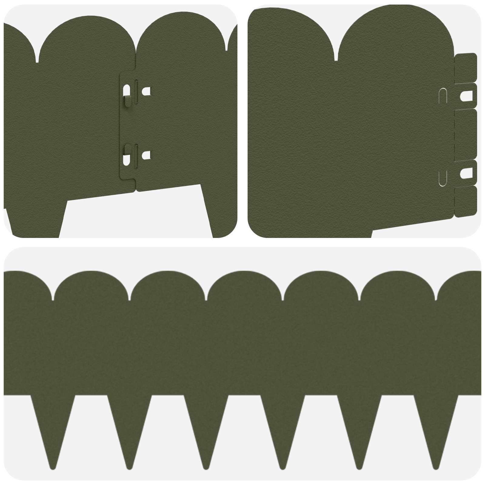Raseneinfassung 10 pcs 103 x 15 cm Stahl Schwarz