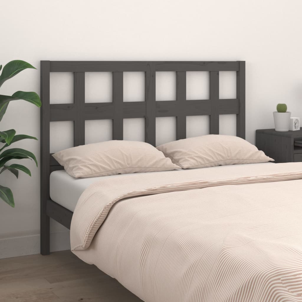 Kopfteil Grau 80,5x4x100 cm Massivholz Kiefer