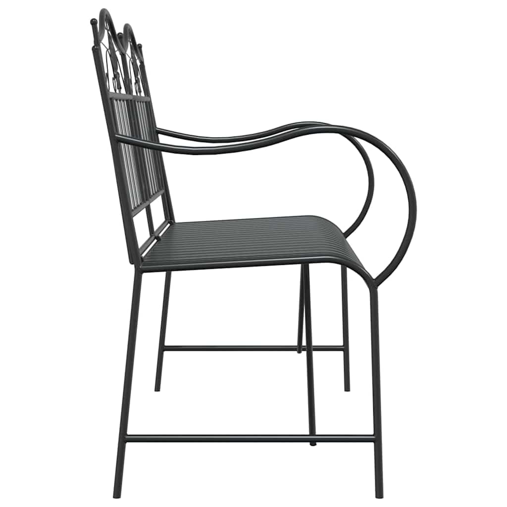 Gartenbank Antik Weiß 103,5 x 59 x 89 cm Stahl