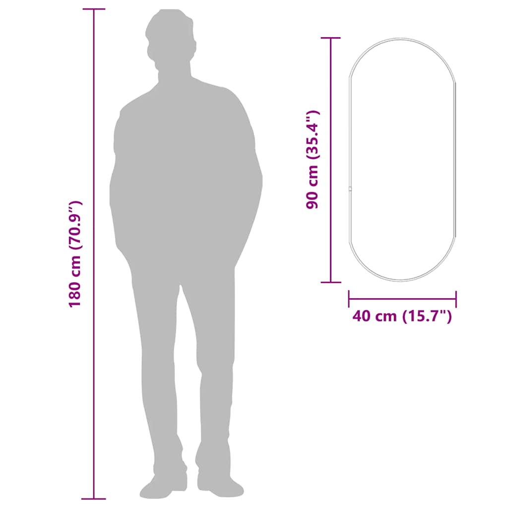 Wandspiegel Silbern 50x20 cm Oval