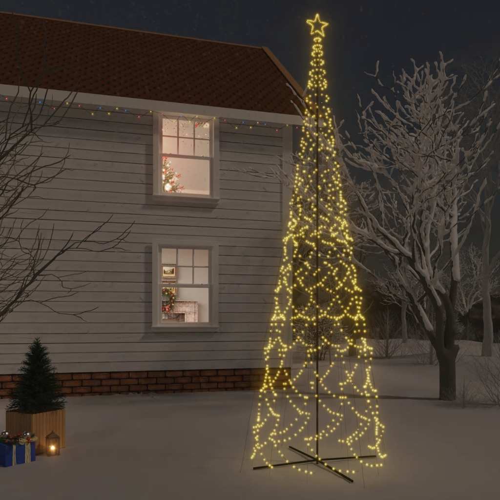 LED-Weihnachtsbaum Kegelform Kaltweiß 1400 LEDs 160x500 cm
