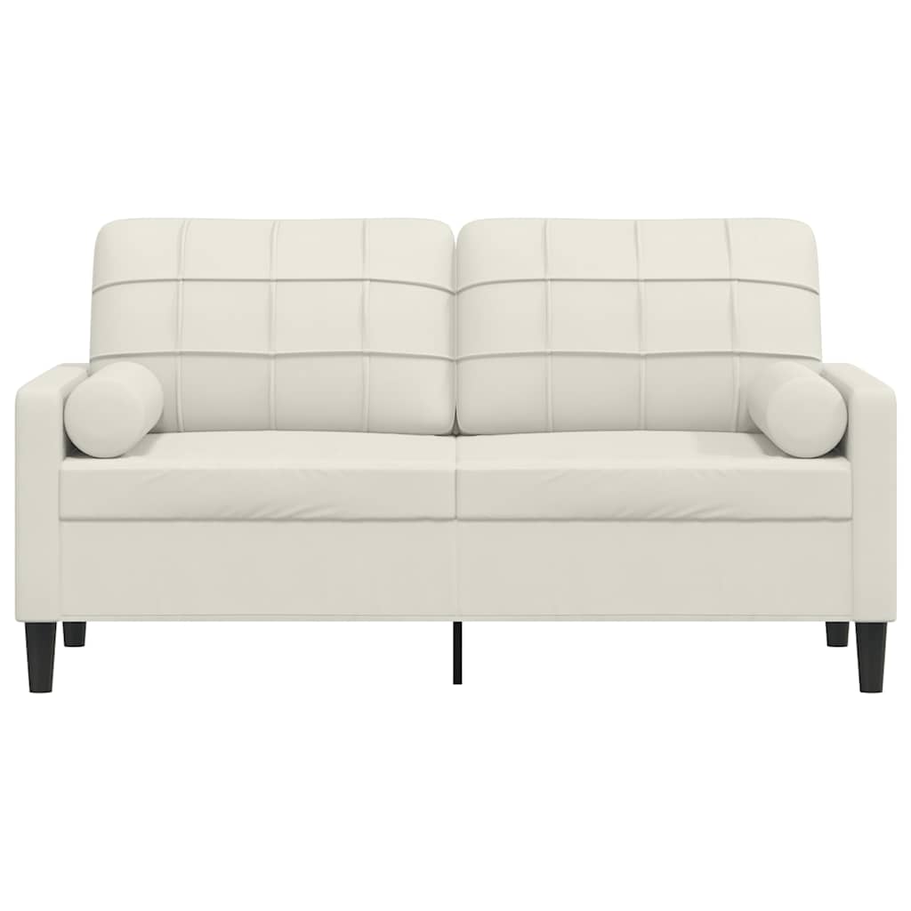 2-Sitzer-Sofa mit Zierkissen Hellgrau 120 cm Samt