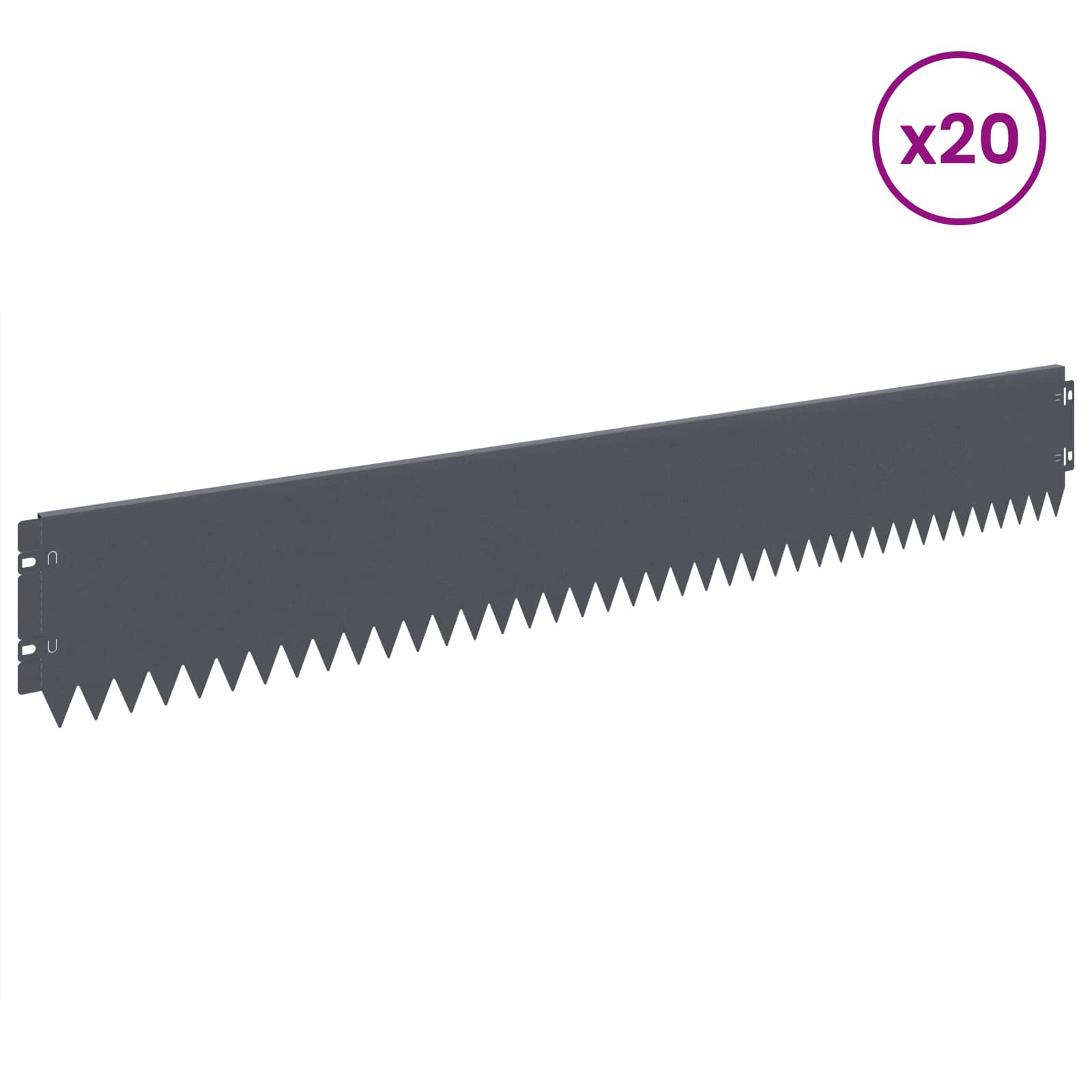 Raseneinfassung 10 pcs 103 x 10 cm Stahl Schwarz