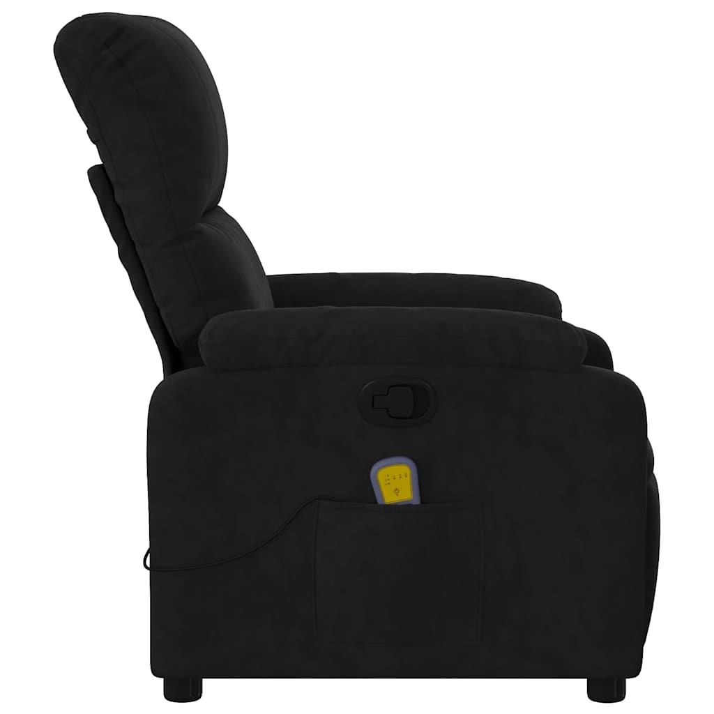 Massagesessel mit Liegefunktion, braun, Mikrofaserstoff