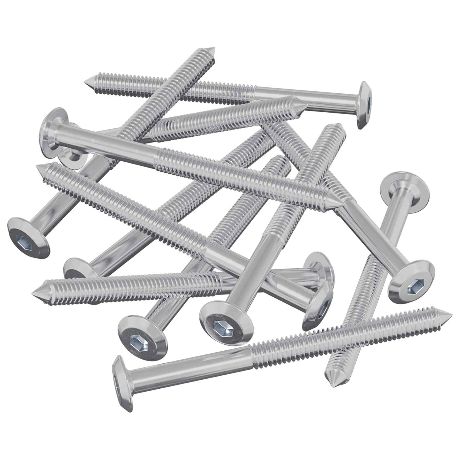 Möbel-Schrauben 2 pcs Silber M6 x 60 mm Stahl