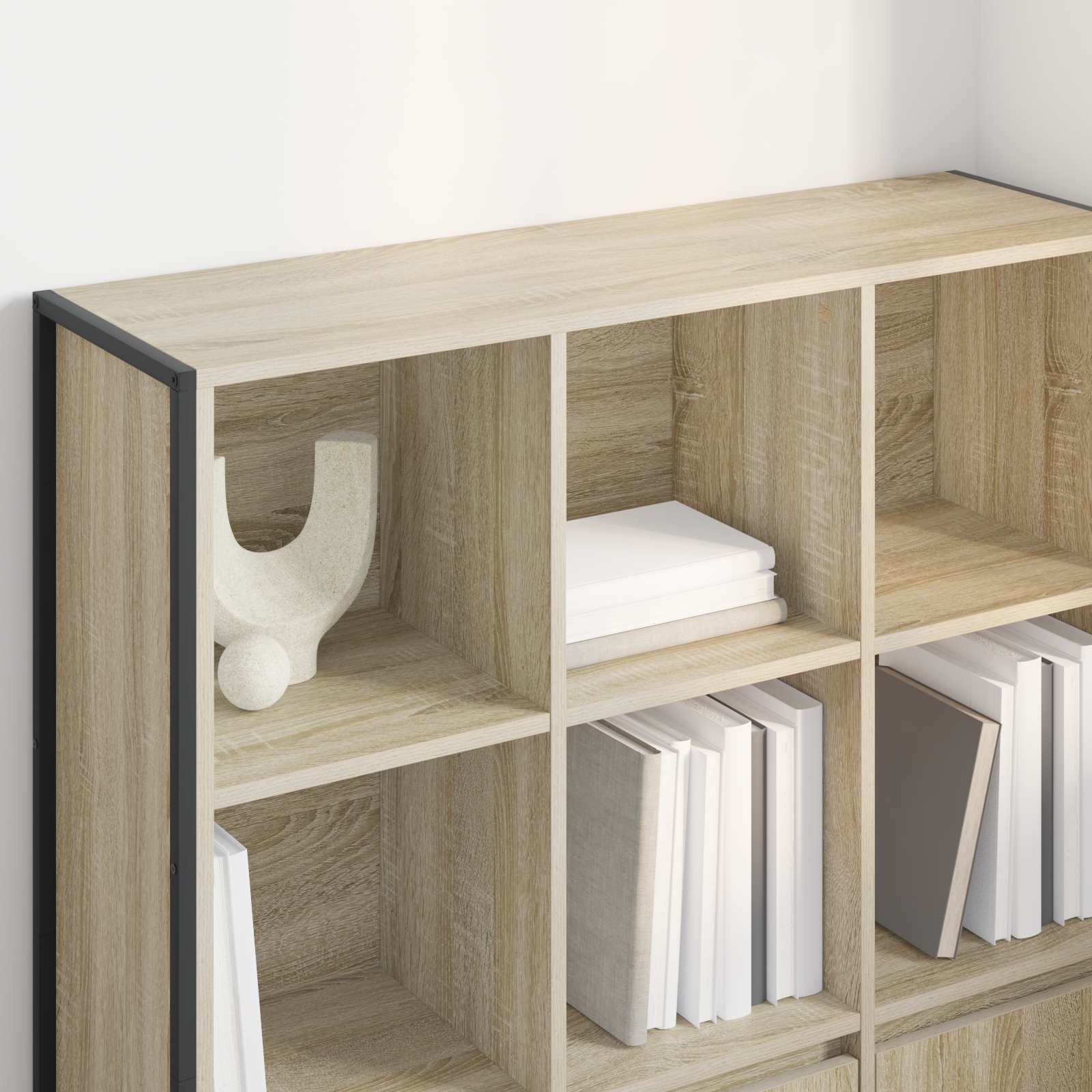 Bücherregal 2 pcs Schwarz Eichen-Optik 99,5 x 30 x 108 cm