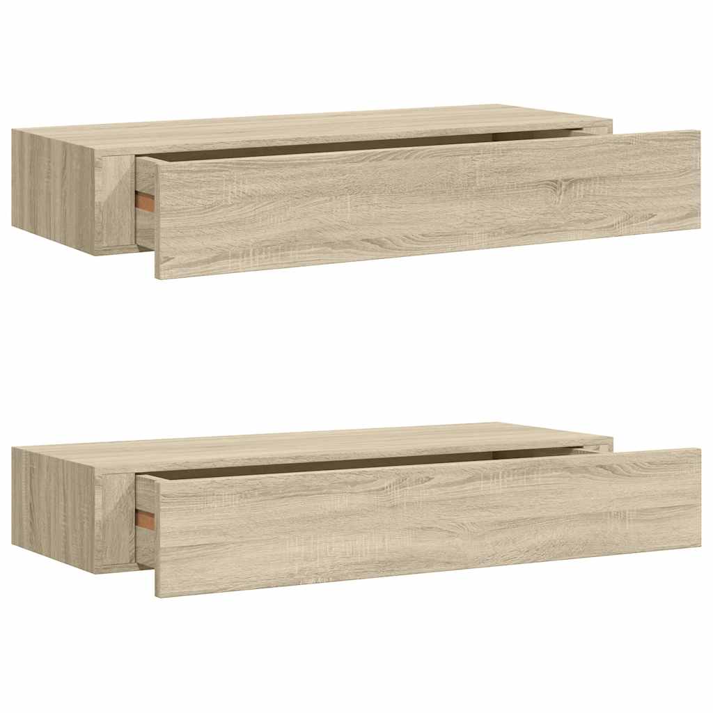 Wandregal mit Schublade Weiß 40x23,5x10 cm MDF