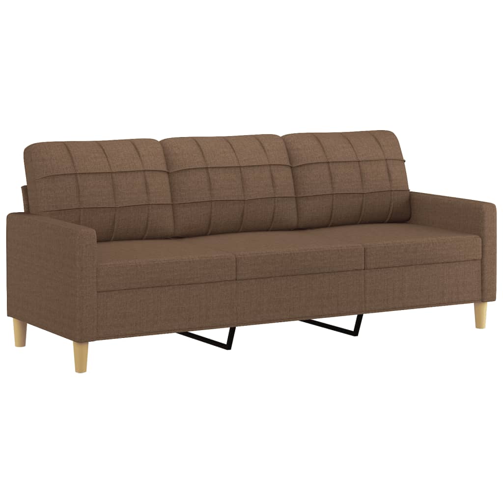 2-Sitzer-Sofa mit Zierkissen Braun 120 cm Stoff