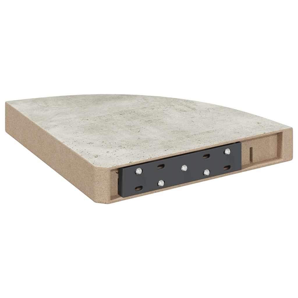 Schwebende Eckregale 2 Stk. Hochglanz-Weiß 25x25x3,8 cm MDF