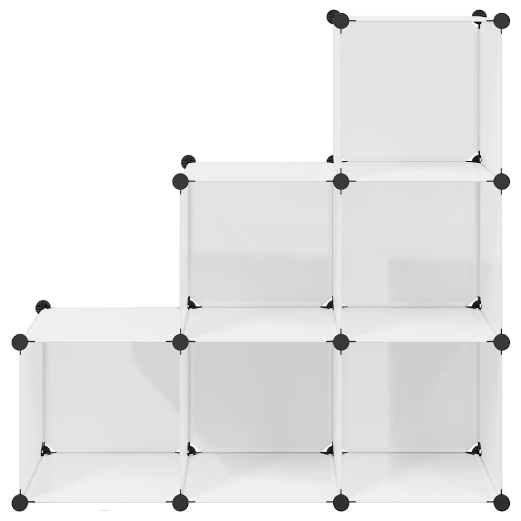 Regalsystem Würfel-Regal mit 6 Fächern Weiß
