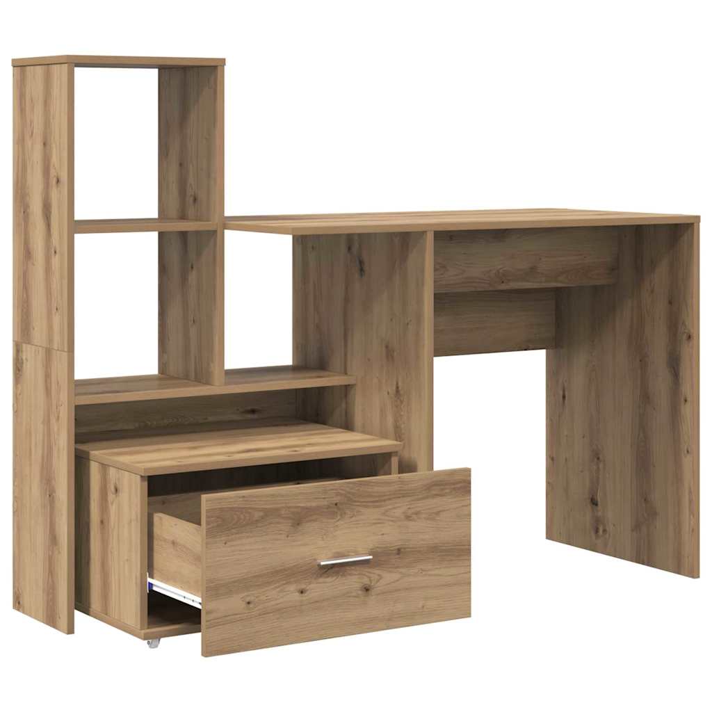 Schreibtisch mit Regal Weiß 131,5 x 50 x 106,5 cm Holzwerkstoff