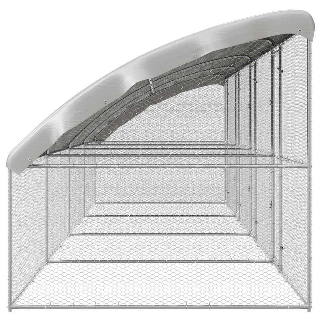 Hühnerkäfig 2 pcs Silber 400 x 200 x 200 cm Verzinkter Stahl