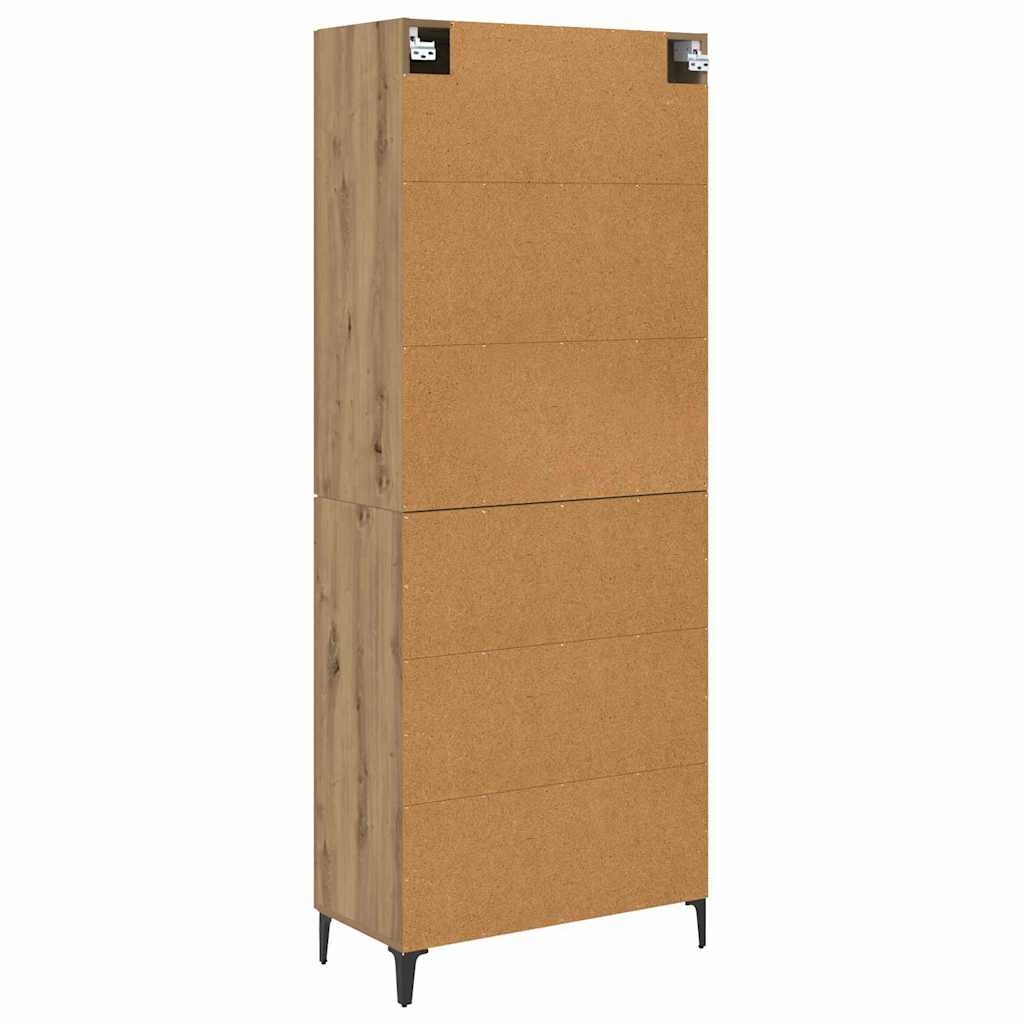 Highboard Altholz 69,5 x 34 x 180 cm Holzwerkstoff