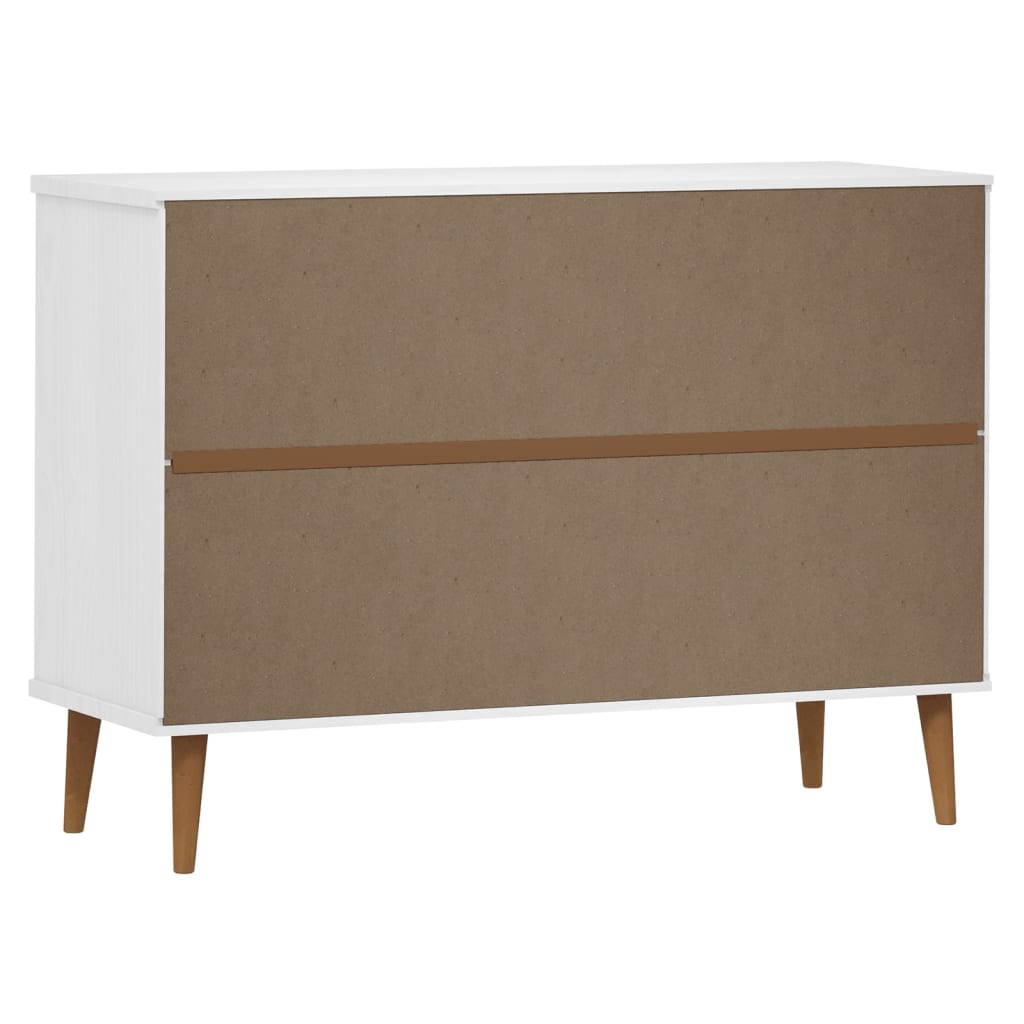 Schubladenschrank MOLDE Braun 113x40x80 cm Massivholz Kiefer