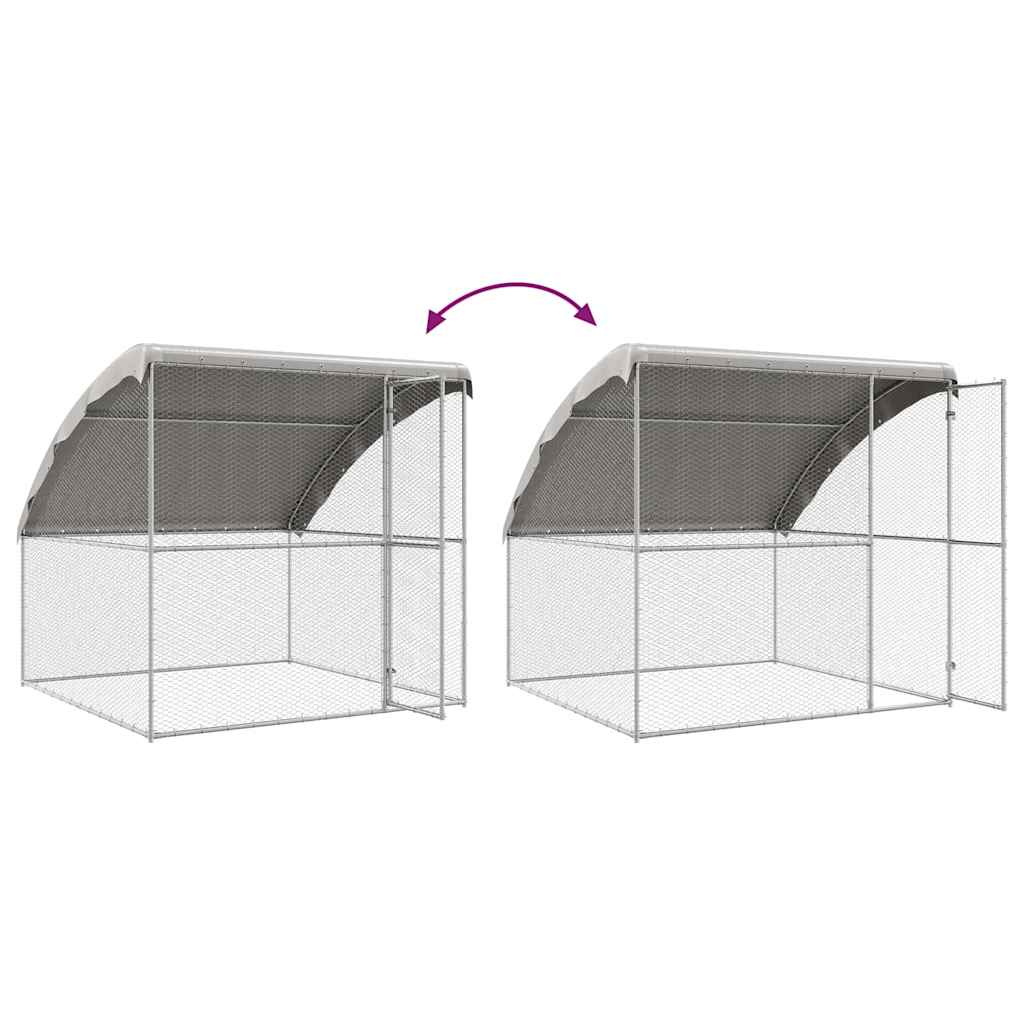 Hühnerkäfig 2 pcs Silber 400 x 200 x 200 cm Stahl und PE