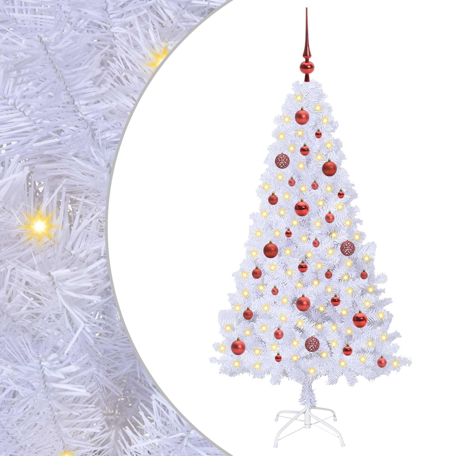 Künstlicher Weihnachtsbaum Weiß 120 cm PVC und Stahl