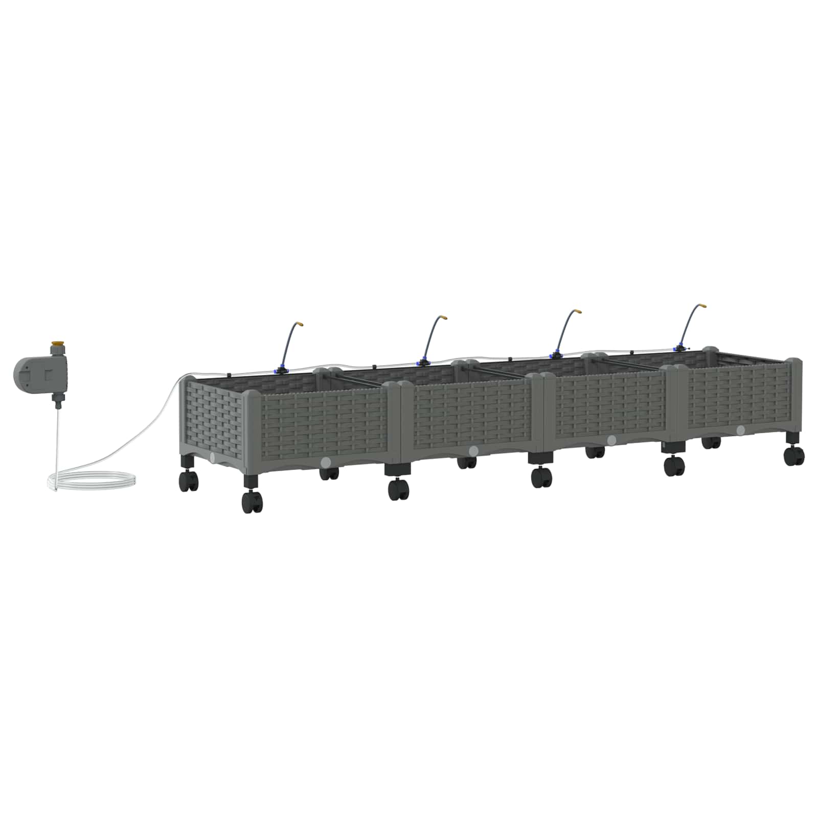 Garten-Pflanzgefäß 4 Stk. Braun 160 x 40 x 22 cm PP
