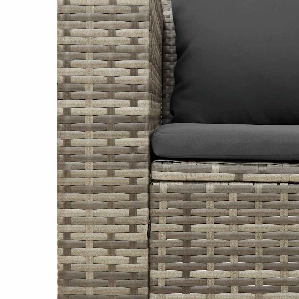 5tlg. Garten-Sofagarnitur mit Kissen Schwarz Poly Rattan Akazie
