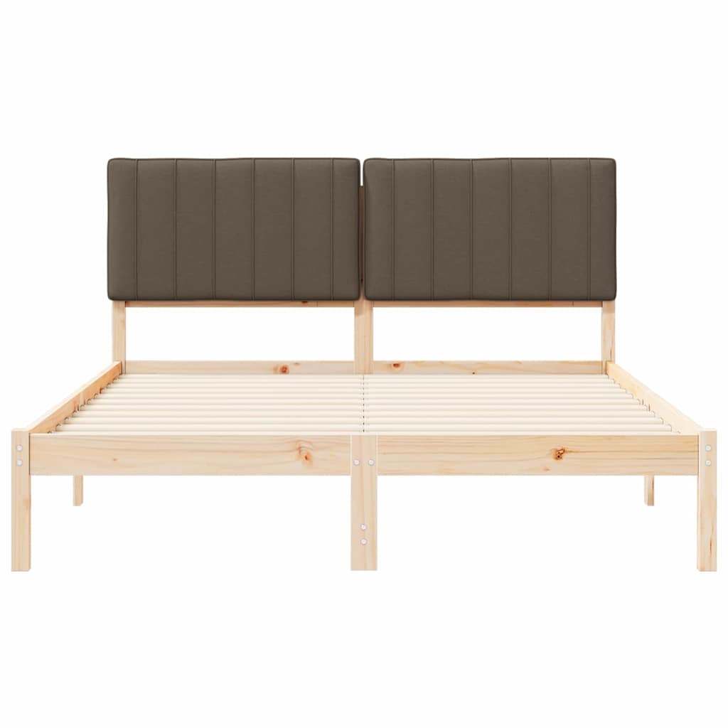Bettgestell mit gepolstertem Kopfteil Hellgrau 200 x 200 cm