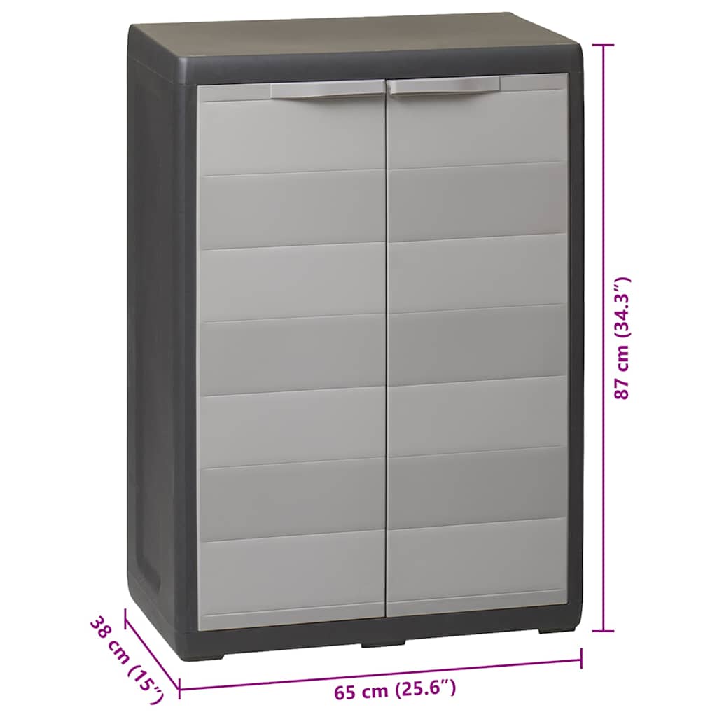 Gartenschrank mit 4 Böden Schwarz