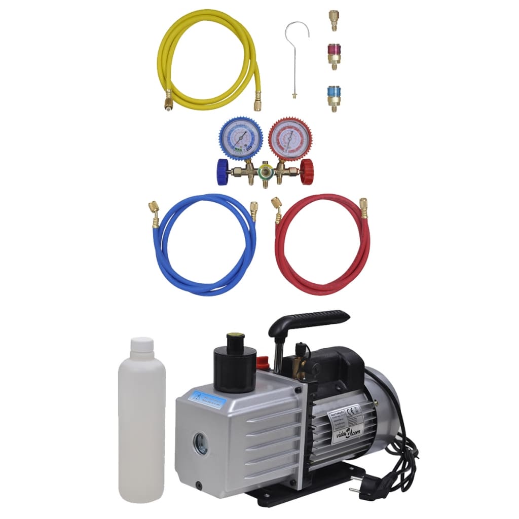 Vakuumpumpe mit 4-Wege-Verteiler-Manometer Set für Klimaanlagen
