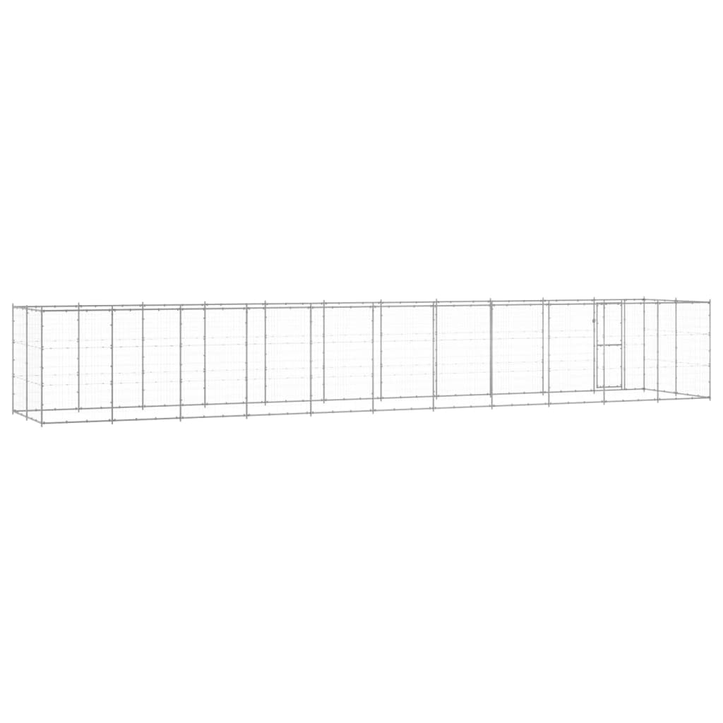 Outdoor-Hundezwinger mit Überdachung Stahl 7,26 m²