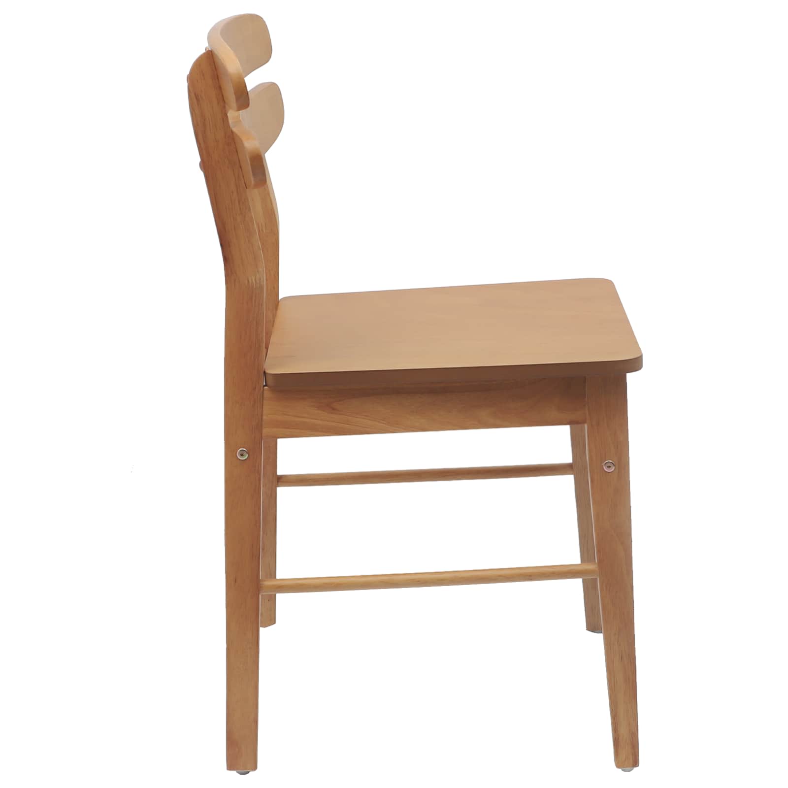 Esszimmerstuhl 2 pcs Hellbraun und hell Massives Gummiholz