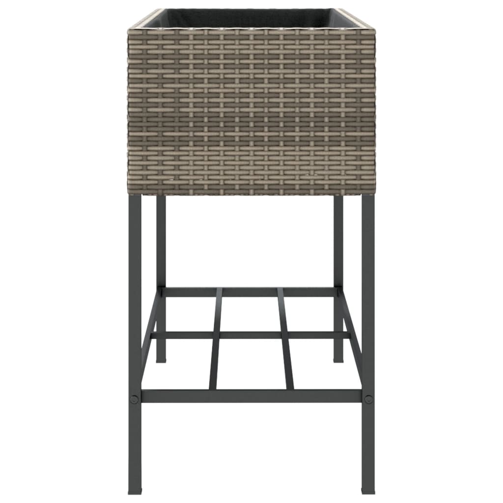 Hochbeete mit Ablage 2 Stk. Schwarz 70x28x70 cm Poly Rattan